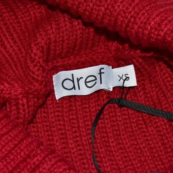 Dref Pine Slouchy Crop Knit Jumper Sweater Red Size XS - Picture 3 of 7